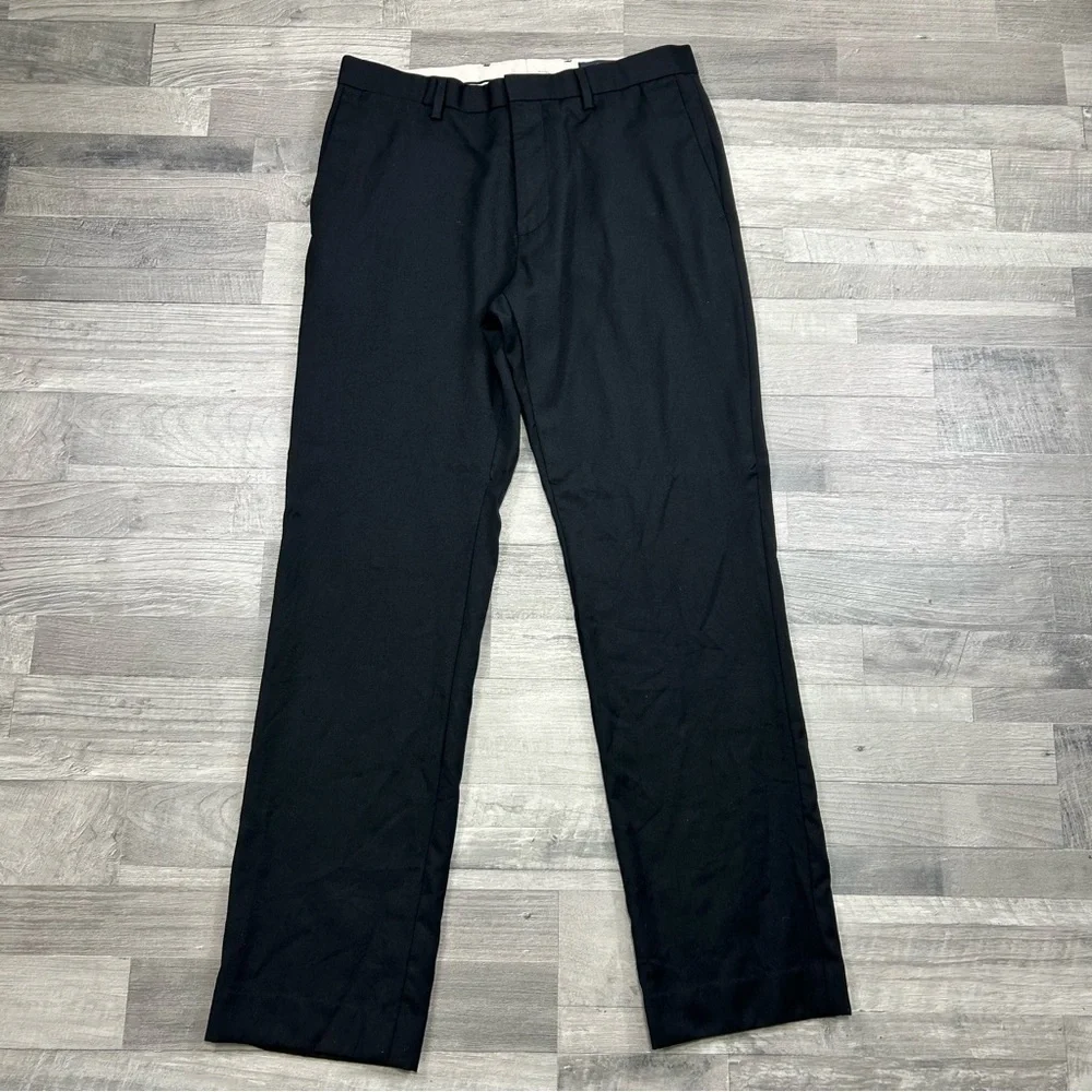 Banana Republic Men's Black Tailored Slim Fit Dess Pants